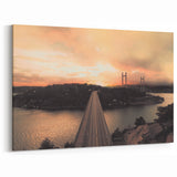 Sweden Wall Art - Sunset Over Scenic Swedish Bridge Nordic Landscape Art