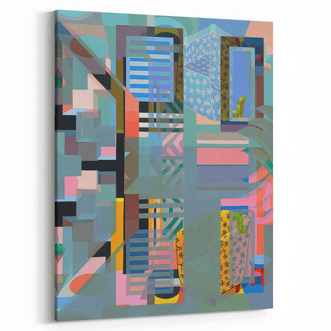 Electric Wall Art - Abstract Geometric Painting - Modern Electric Decor