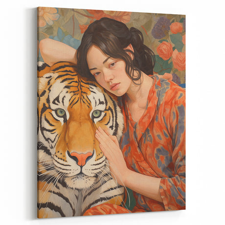 Electric Wall Art - Bold Portrait with Tiger Painting - Modern Decor