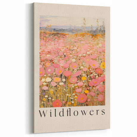 Electric Wall Art - Wildflowers Landscape Painting - Modern Floral Decor