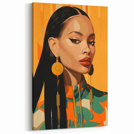 Maximalist Wall Art – Bold Portrait with Vibrant Colors for Eclectic Decor