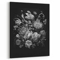 Electric Wall Art - Dark Floral Black and White Painting - Moody Decor