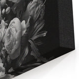 Electric Wall Art - Dark Floral Black and White Painting - Moody Decor