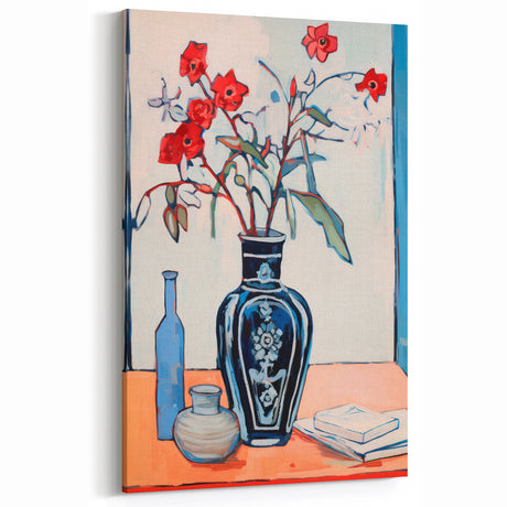 Maximalist Wall Art – Eclectic Floral Still Life with Bold Colors