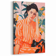 Maximalist Wall Art – Bold Portrait with Stripes for Eclectic Decor Style