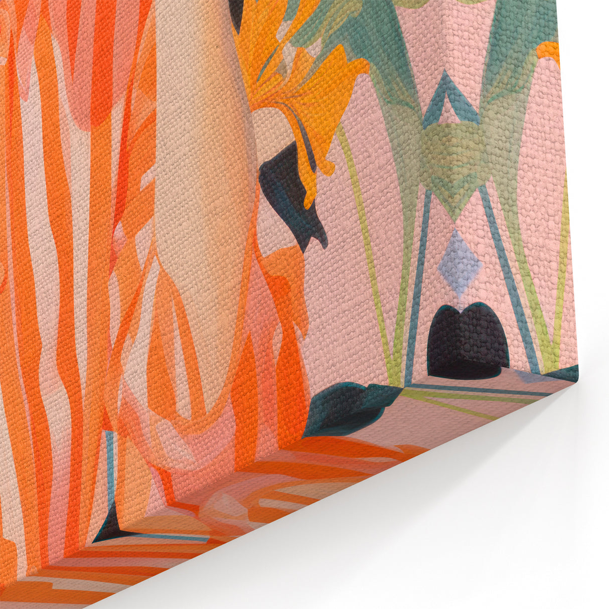 Maximalist Wall Art – Bold Portrait with Stripes for Eclectic Decor Style