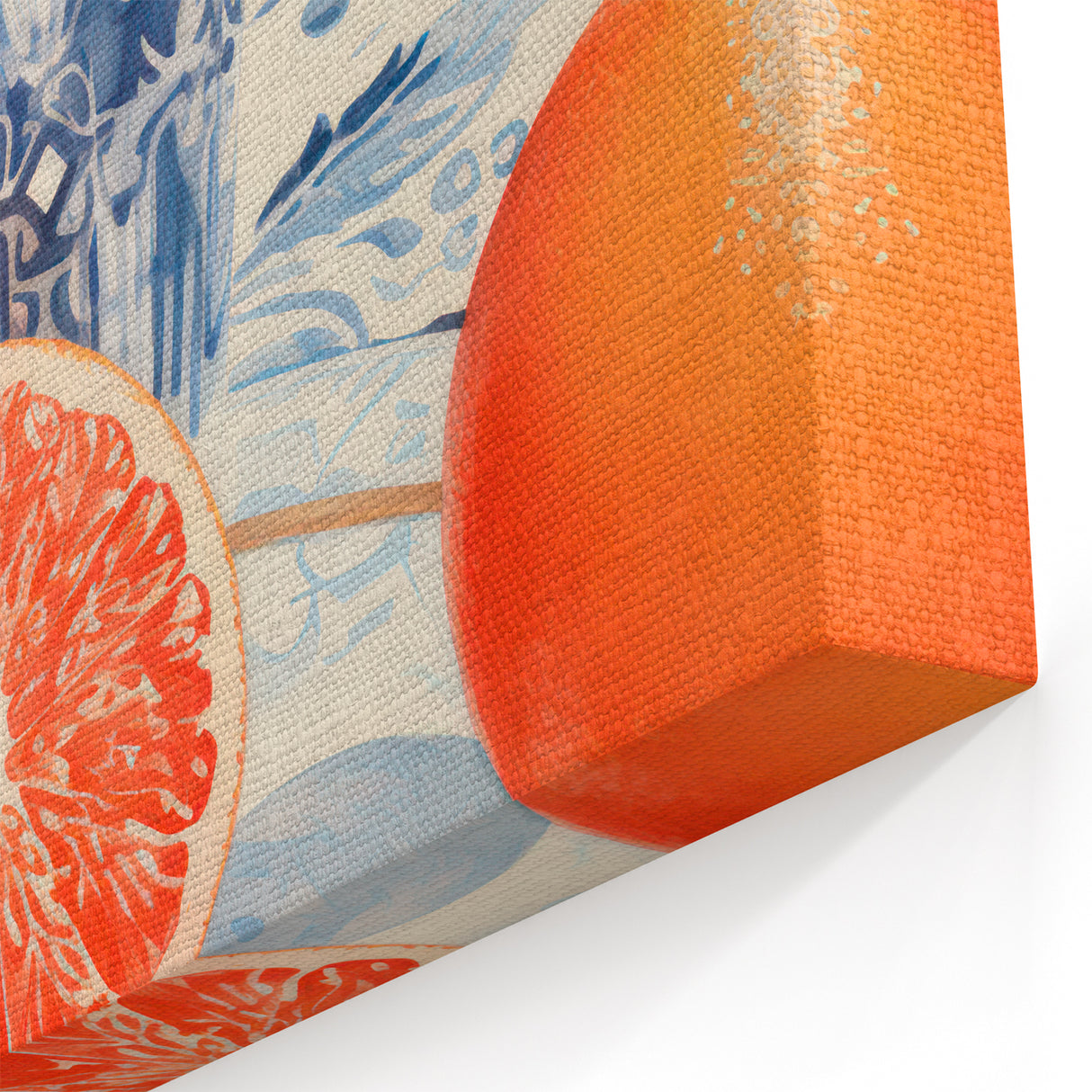 Maximalist Wall Art – Elegant Still Life with Citrus and Blue Decor