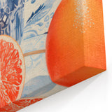 Maximalist Wall Art – Elegant Still Life with Citrus and Blue Decor