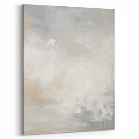 Minimalist Abstract Wall Art – Soft White and Beige Brushstrokes Design