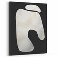 Minimalist Abstract Wall Art – White Organic Shape on Black Background
