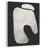 Minimalist Abstract Wall Art – White Organic Shape on Black Background