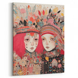 Electric Wall Art – Vibrant Abstract Faces Modern Electric Art Canvas