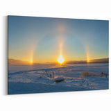 Sweden Wall Art - Winter Sunrise Over Snowy Landscape Nordic Scenery Print