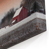 Scenic Stockholm Winter Barn - Red Barn Stockholm Wall Art Print