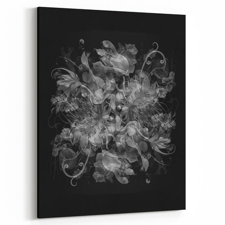 Electric Wall Art – Dramatic Floral Black and White Modern Electric Decor