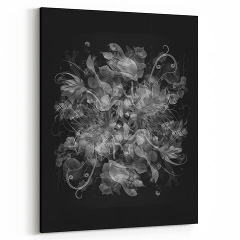 Electric Wall Art – Dramatic Floral Black and White Modern Electric Decor