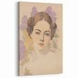 Maximalist Wall Art – Elegant Portrait with Floral Accents for Home Decor