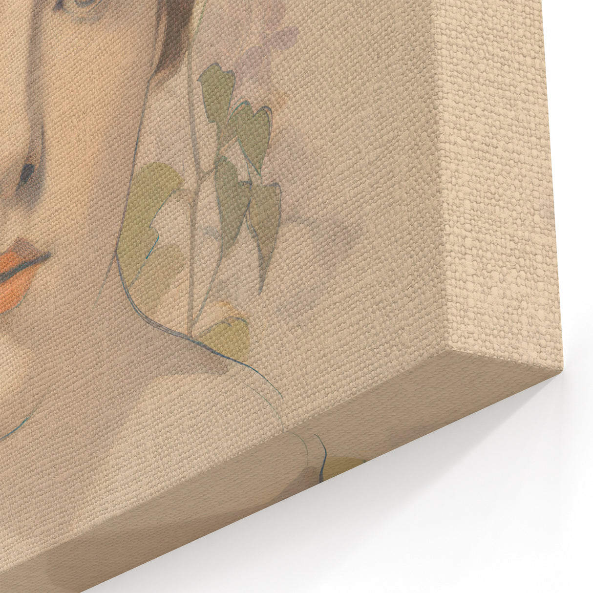 Maximalist Wall Art – Elegant Portrait with Floral Accents for Home Decor