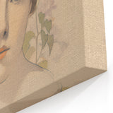 Maximalist Wall Art – Elegant Portrait with Floral Accents for Home Decor