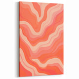 Maximalist Wall Art – Vibrant Abstract Waves in Warm Peach and Coral Tones