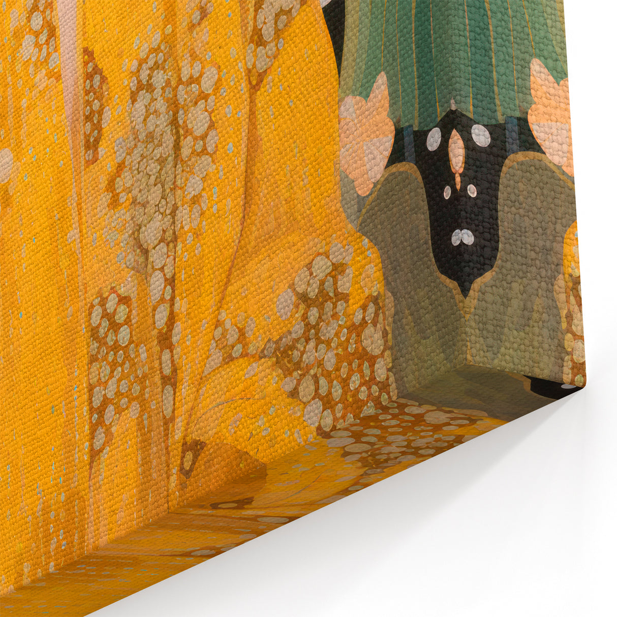 Maximalist Wall Art – Elegant Portrait with Bold Yellow and Floral Motifs