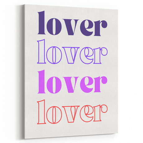 Electric Wall Art – Multicolored Typography 'Lover' Modern Electric Decor