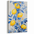 Maximalist Wall Art – Elegant Lemon and Floral Design in Blue and Yellow