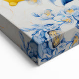 Maximalist Wall Art – Elegant Lemon and Floral Design in Blue and Yellow