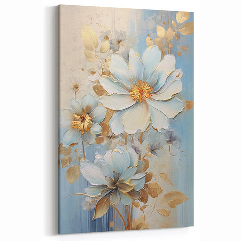 Chic Floral Glam Wall Art - Sophisticated Luxury Decor for Elegant Homes