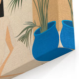 Maximalist Wall Art – Elegant Portrait with Cat and Tropical Accents