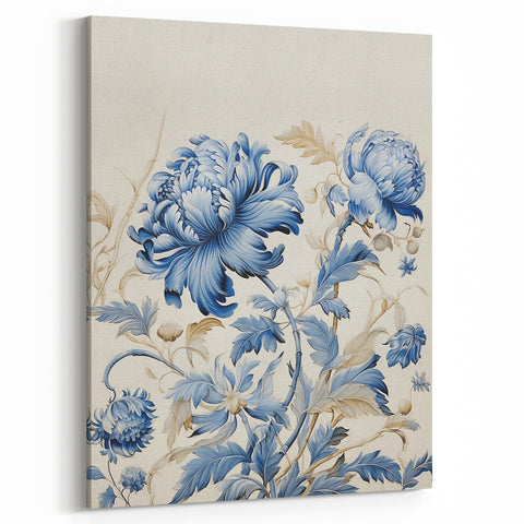 Electric Wall Art – Blue Floral Botanical Design Modern Electric Decor