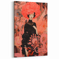 Maximalist Wall Art – Bold Surreal Portrait with Vibrant Floral Details
