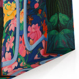 Maximalist Wall Art – Bold Floral Shoes with Vibrant Botanical Background