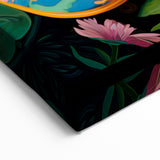 Maximalist Wall Art – Bold Floral Shoes with Vibrant Botanical Background