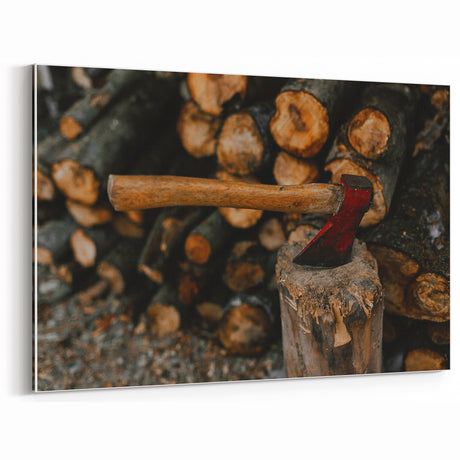 Rustic Axe and Wood Wall Art – Vintage-Inspired Rustic Decor Print