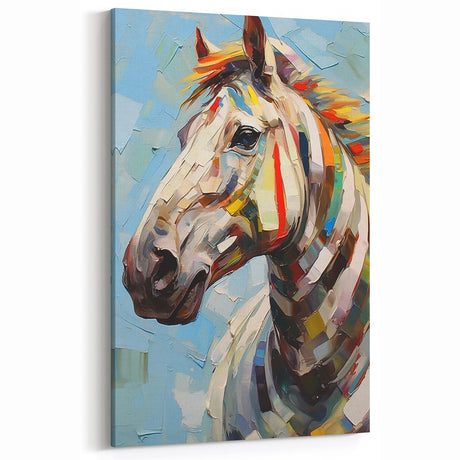 Colorful Glam Horse Wall Art - Vibrant Luxury Decor for Modern Homes
