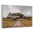 Rustic Farmhouse Wall Art – Red Barns and Countryside Road for Rustic Decor