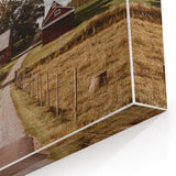 Rustic Farmhouse Wall Art – Red Barns and Countryside Road for Rustic Decor