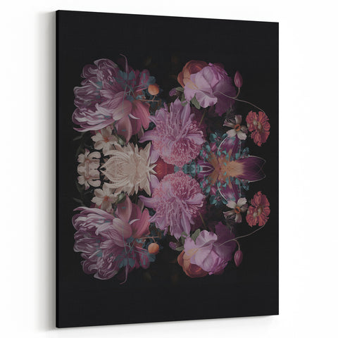 Electric Wall Art | Dark Floral Electric Canvas for Modern Interiors