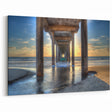 Sunset Under the Pier – Serene San Diego Beach Perspective Wall Art
