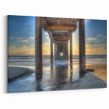 Sunset Under the Pier – Serene San Diego Beach Perspective Wall Art