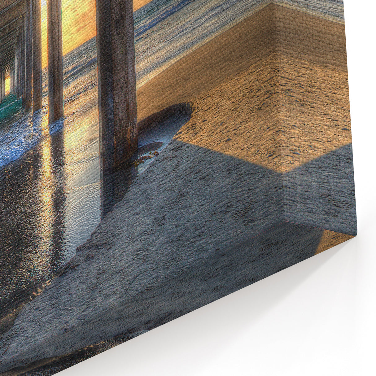 Sunset Under the Pier – Serene San Diego Beach Perspective Wall Art