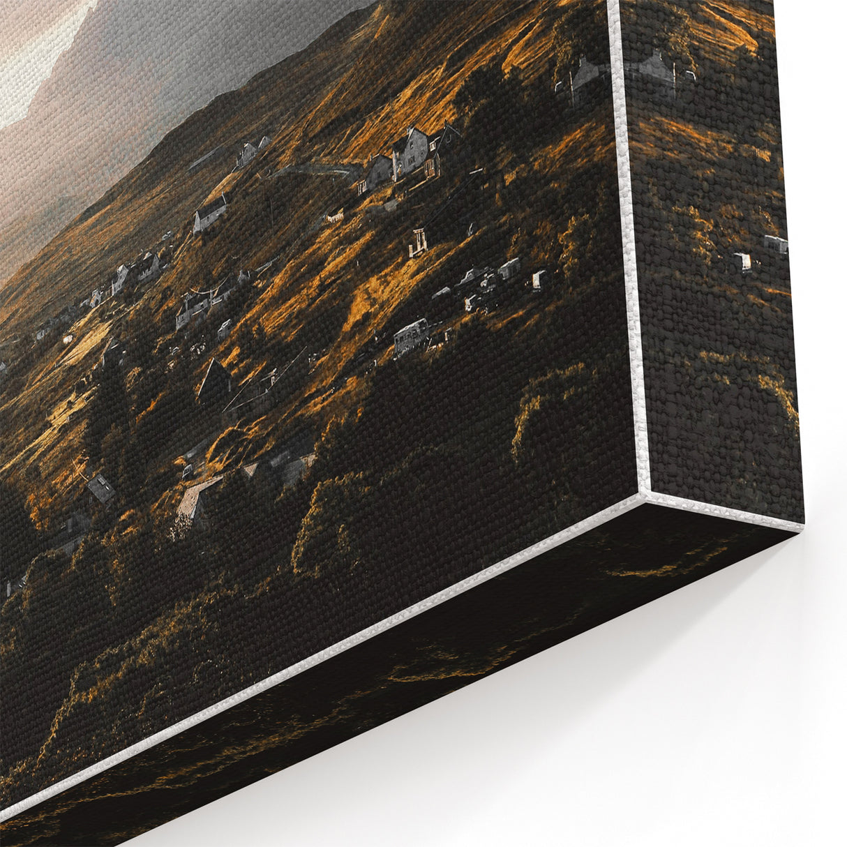 Rustic Countryside Landscape Wall Art – Rolling Hills and Mountain View