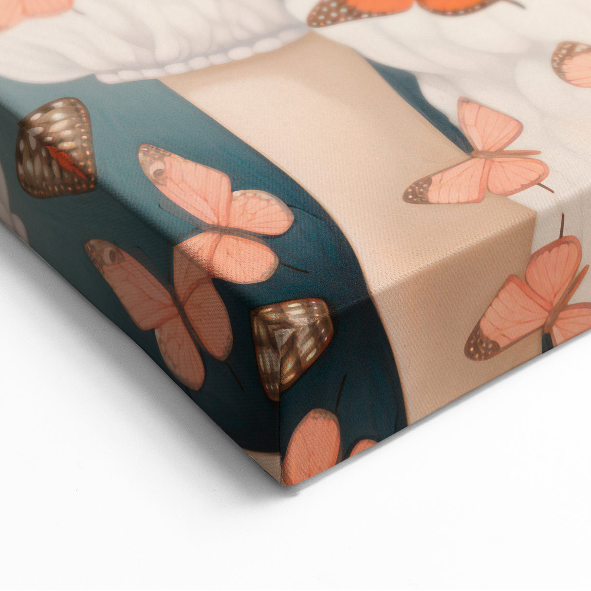 Maximalist Wall Art - Bold Portrait with Butterflies for Eclectic Decor