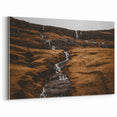 Rustic Mountain Waterfall Wall Art – Rugged Landscape with Cascading Water