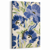 Maximalist Wall Art - Bold Blue Floral Print for Eclectic Home Decor