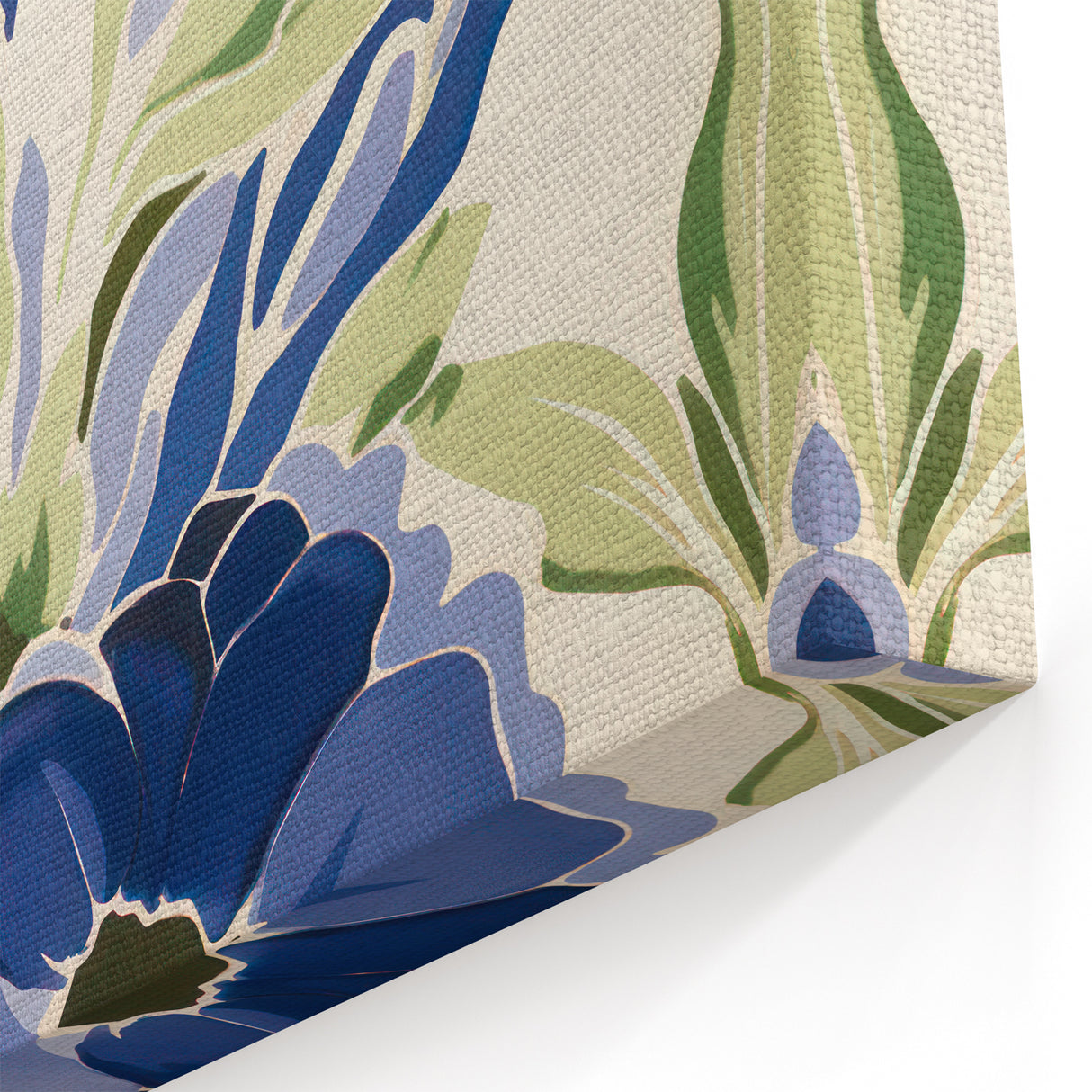 Maximalist Wall Art - Bold Blue Floral Print for Eclectic Home Decor