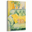 Maximalist Wall Art - Whimsical Cat on Sofa Print for Eclectic Decor