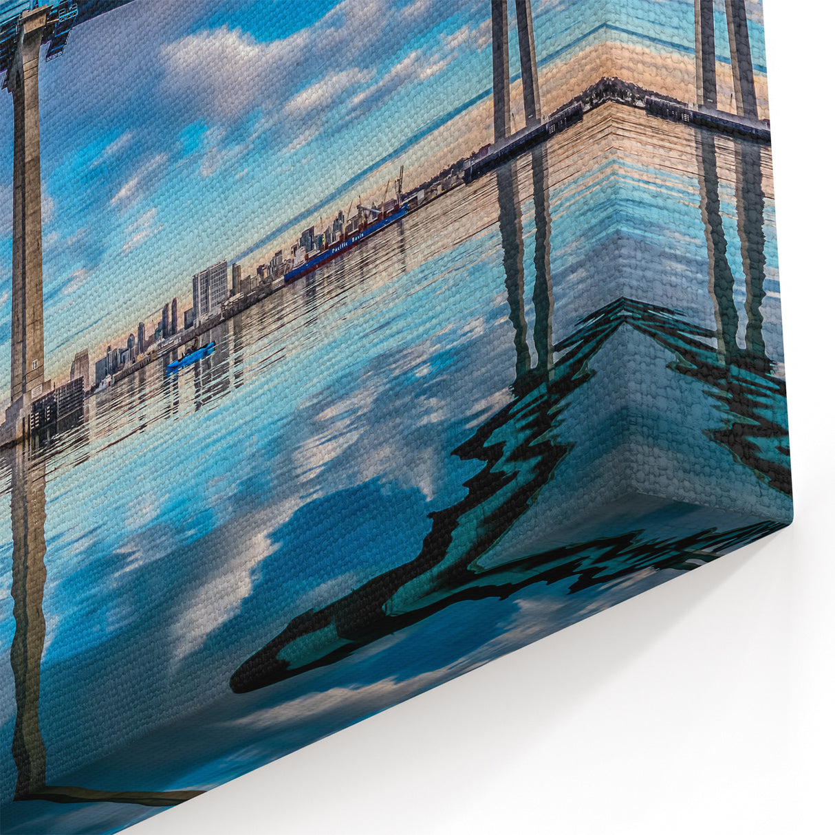 Expansive Coronado Bridge Art – San Diego Waterfront Reflection Decor