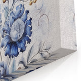 Electric Wall Art | Blue Floral Electric Canvas for Modern Interiors